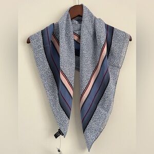 Club Monaco NWT 100% Silk Square Blue, Pink Scarf